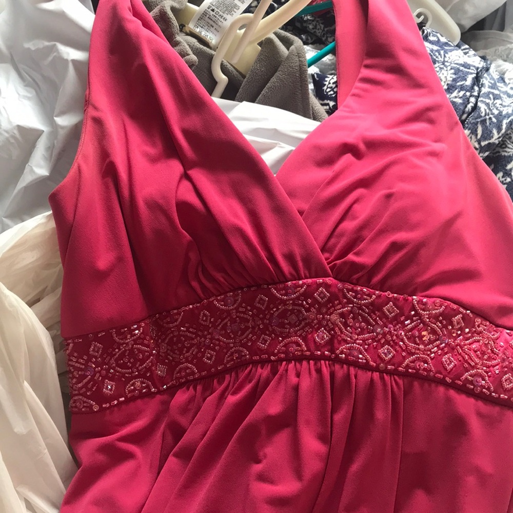 Halter prom dress-pink